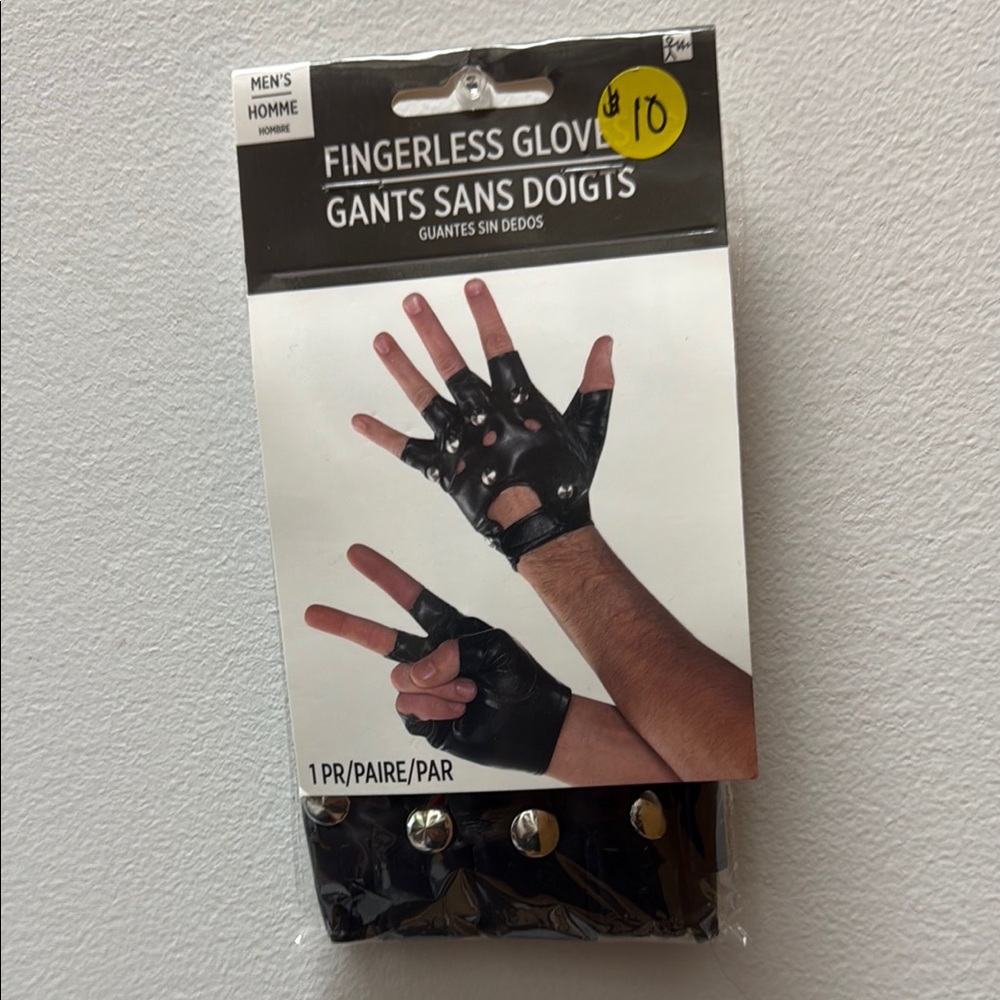 Amscan Men's Black Fingerless Gloves Halloween accessory
